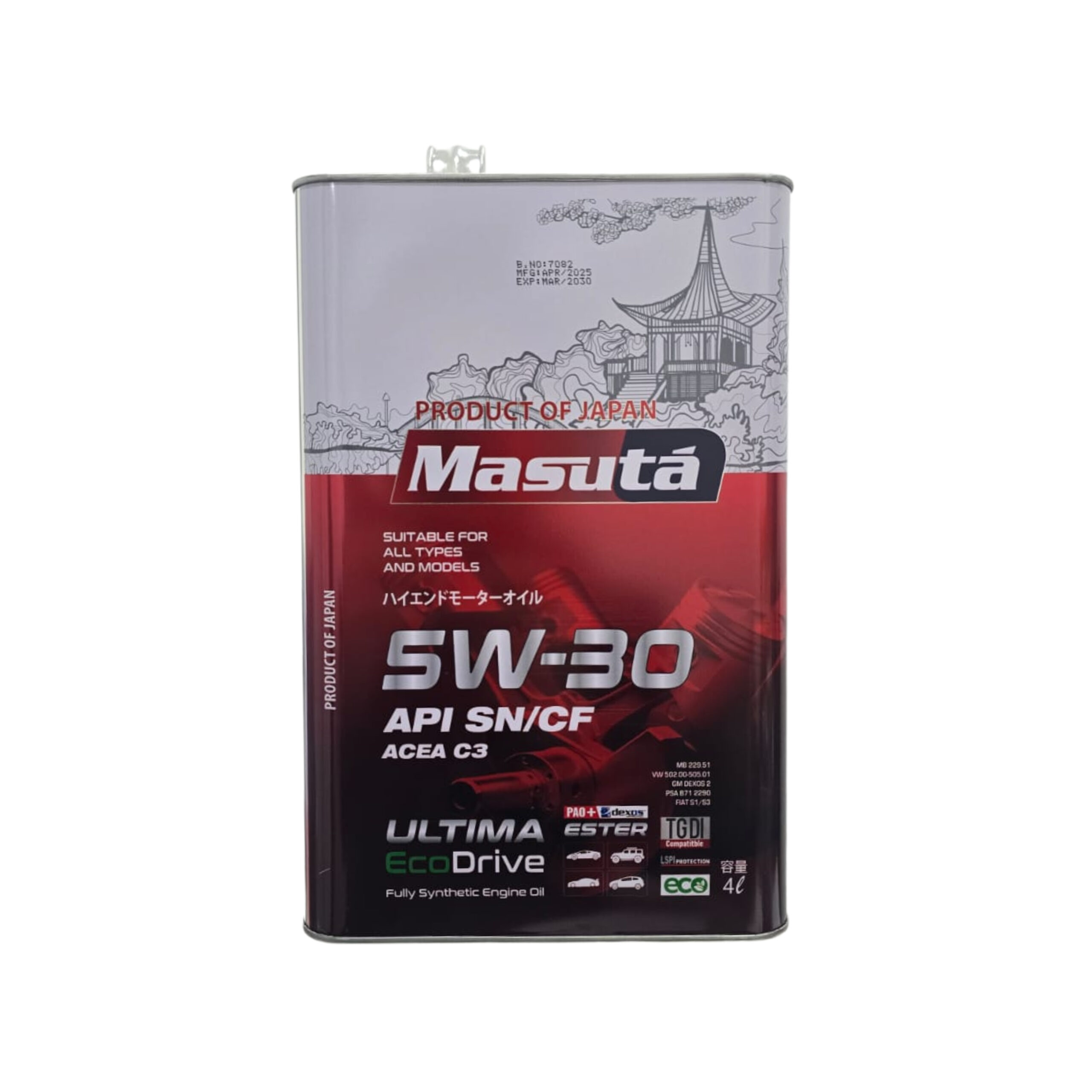 MASUTA OIL JAPON 5W30 API SN/CF ACEA C3 4 L